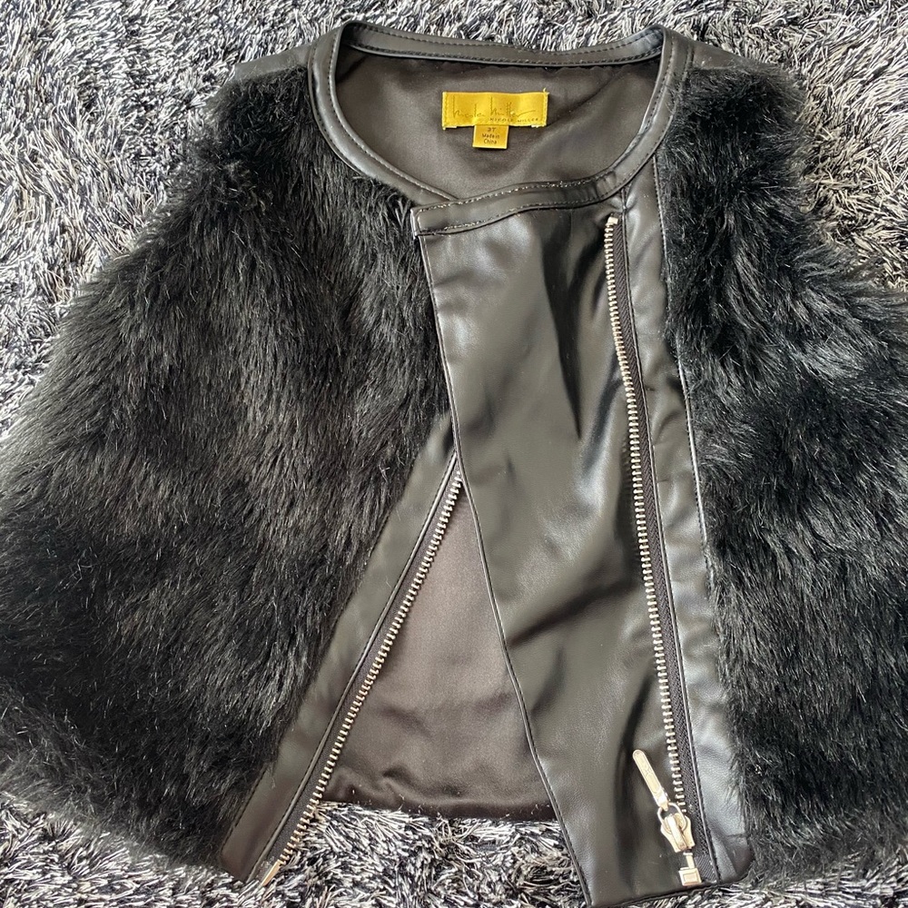 Nicole Miller toddler girl fur vest 3T